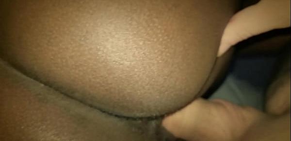  Black pregnant wife fingering and fucking big white cock with cumshot on belly